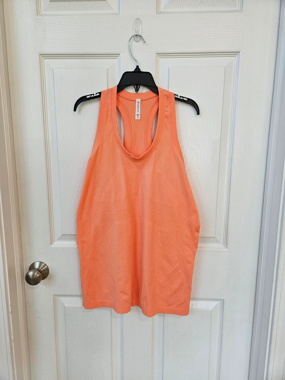 Athleta Orange Racerback Athletic Tank Top XL Mesh Workout Gym
